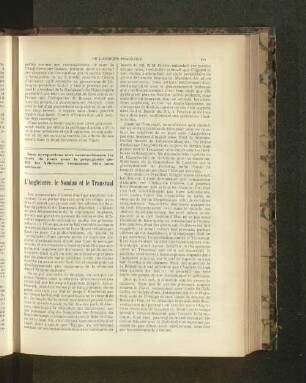 L'Angleterre, le Soudan et le Transvaal.