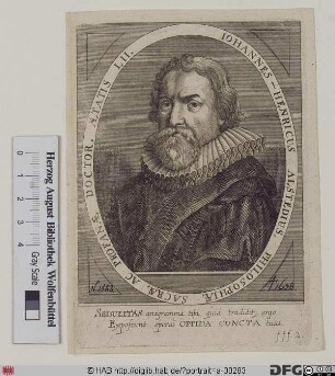 Bildnis Johann Heinrich Alsted(t), (lat. Johannes-Henricus Alstedius)