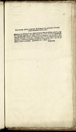 Verordnung, daß die angelegte Fruchtsperre bis auf weitere Verordnung continuiret werden solle : Zweybrücken den 15 Sept. 1772
