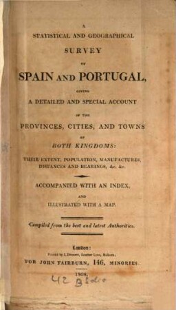 Statistical and geographical survey of Spain and Portugal