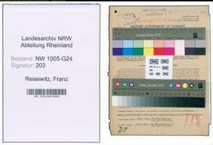 Entnazifizierung Franz Reisewitz , geb. 06.11.1914 (Verw.Angestellter)