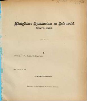 Jahresbericht : Ostern ..., 1878/79