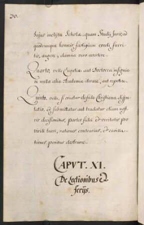 XI. De Lectionibus et feriis.
