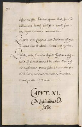 XI. De Lectionibus et feriis.