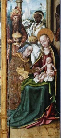 Geisenheimer Altartafel mit Anna selbritt — Anbetung des Christusknaben durch die Heilige Drei Könige