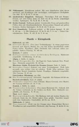 Plastik – Kleinplastik (Nr. 154-190)