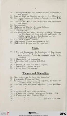 Uhren (Nr. 732-738)
