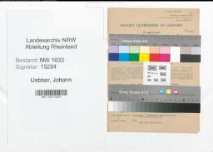 Entnazifizierung Johann Uebber , geb. 08.11.1897 (Polizeibeamter)