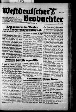 Westdeutscher Beobachter / 1944.30.10.-30.11. (unvollst.)