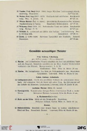 Gemälde neuzeitiger Meister (Nr. 61-174)
