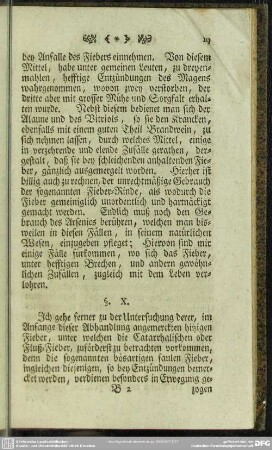 [Von der Beschaffenheit derer Catarrhalischen Fieber, und ihrer Cur. §. 10. 11.]