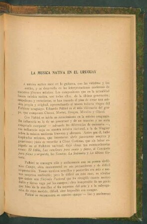 La música nativa en el Uruguay