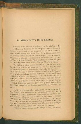 La música nativa en el Uruguay