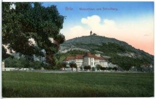 Brüx. Waisenhaus und Schlossberg