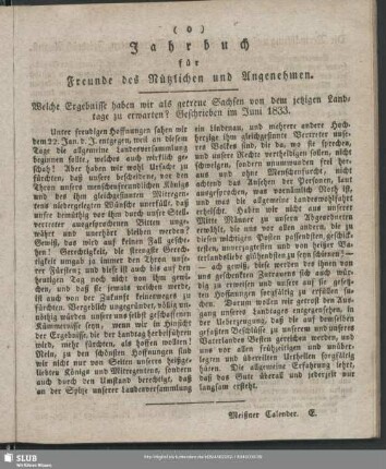 Jahrbuch für Freunde des Nützlichen und Angenehmen