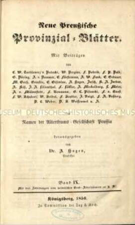 Neue preußische Provinzial-Blätter. Jg. 9.1850