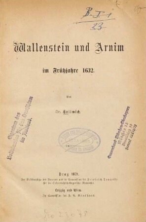 Wallenstein und Arnim im Frühjahr 1632