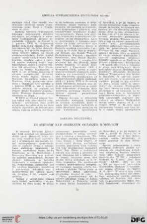 Ze studiów nad srebrnym ołtarzem kórnickim