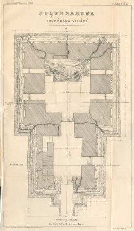 Plate XIII'A' Polonnaruwa. Thupârâma Viháré. Ground plan