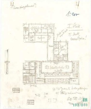 Fischer, Theodor; Würzburg, Münsterplatz; Sparkasse - Grundriss