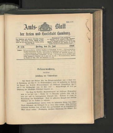 No. 176, 28. Juli 1916