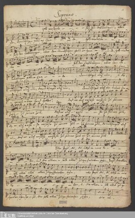 Ms. Ff. Mus. 1076 - Am 17 Sonnt. nach Trinit. : Gott wiederstehet den Hoffärtigen, aber den p. p. : S. A. T. B., 2 violini, 2 hautbois se piacè, 1 viola, violoncello et organo : 1727