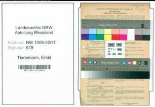 Entnazifizierung Ernst Tiedemann , geb. 23.09.1909 (Versicherungsangestellter)
