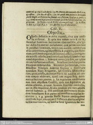 Cap. V. Objecta