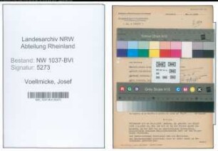 Entnazifizierung Josef Voellmicke , geb. 24.04.1897 (Vollziehungsbeamter)