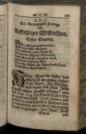 Die Zwantzigste Predigt vom Auffrichtigen Christenthum.