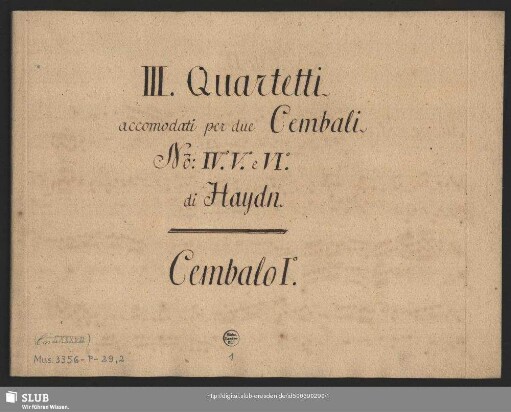 3 Quartets. Arr - Mus.3356-P-29,2 : cemb (2)
