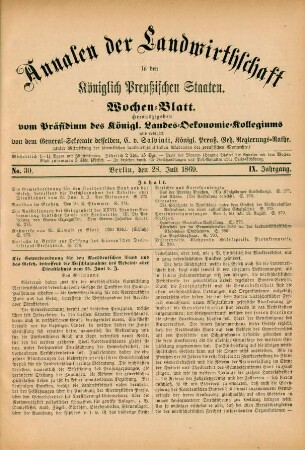No. 30. Berlin, den 28. Juli 1869. IX. Jahrgang.