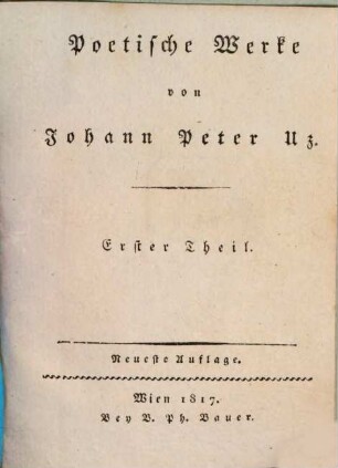 Poetische Werke, 1