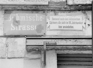 Dresden, Böhmische Str., Straßenschild, Erläuterung