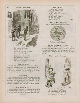 "Auch ein Verdienst" "Räthselhafte Umschrift" "Eine traurige Geschichte"
