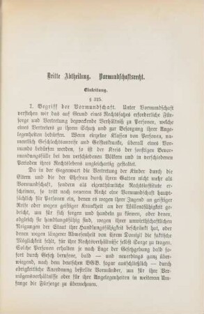 Dritte Abtheilung. Vormundschaftsrecht