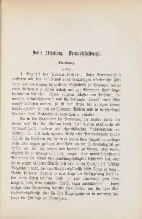 Dritte Abtheilung. Vormundschaftsrecht