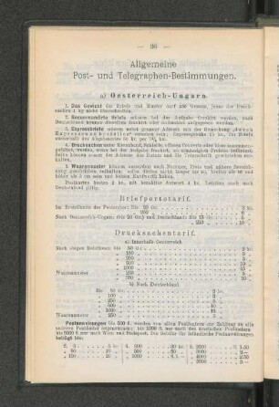 Allgemeine Post- und Telegraphen-Bestimmungen.