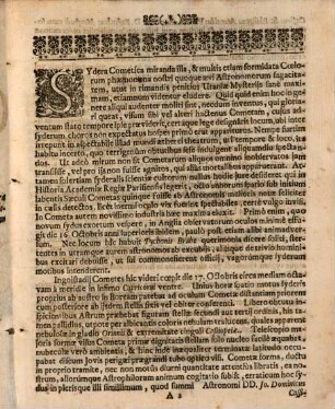 Exercitatio De Cometa Anni 1723.