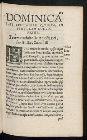 Dominica Post Epiphaniam Quinta, In Epistolam Concio ...
