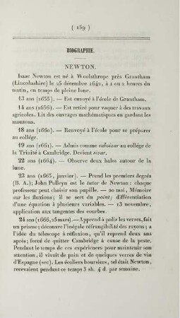 Biographie. Newton.