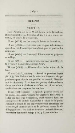 Biographie. Newton.