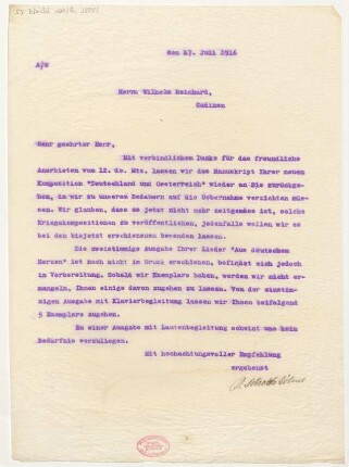 Brief an Wilhelm Reinhard : 17.07.1916