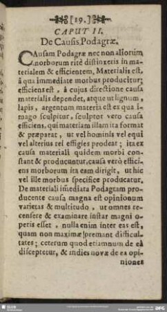 Caput II. De Causis Podagrae