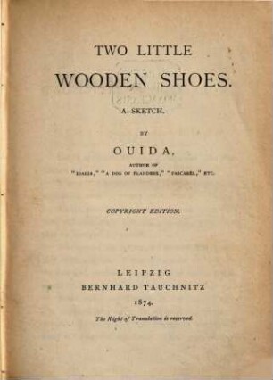 Two little wooden shoes : a sketch