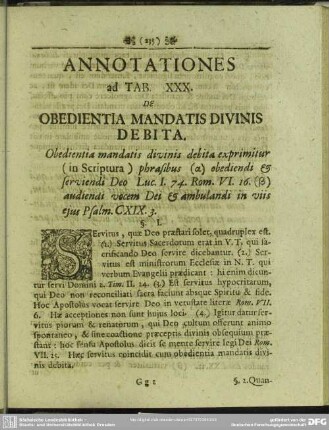 Annotationes ad Tab. XXX. De Obedientia Mandatis Divinis Debita