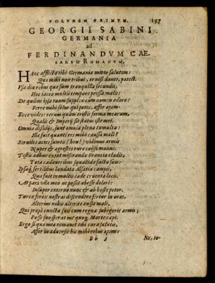 Georgii Sabini Germania ad Ferdinandum Caesarem Romanum.