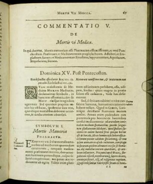 Commentatio V. De Mortis vi Medica.