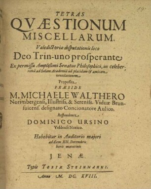 Tetras quaestionum miscellarum