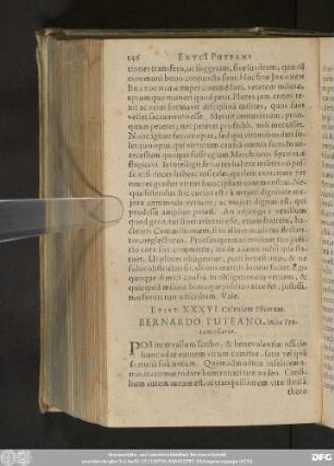Epist. XXXVI. Coloniam Ubiorum. Bernardo Puteano, Iuliae Procancellario.